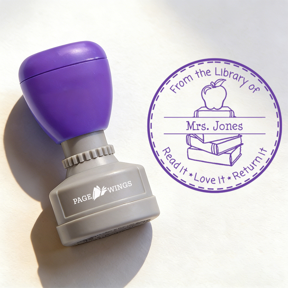 Pagewings Personalized Name Library Stamp