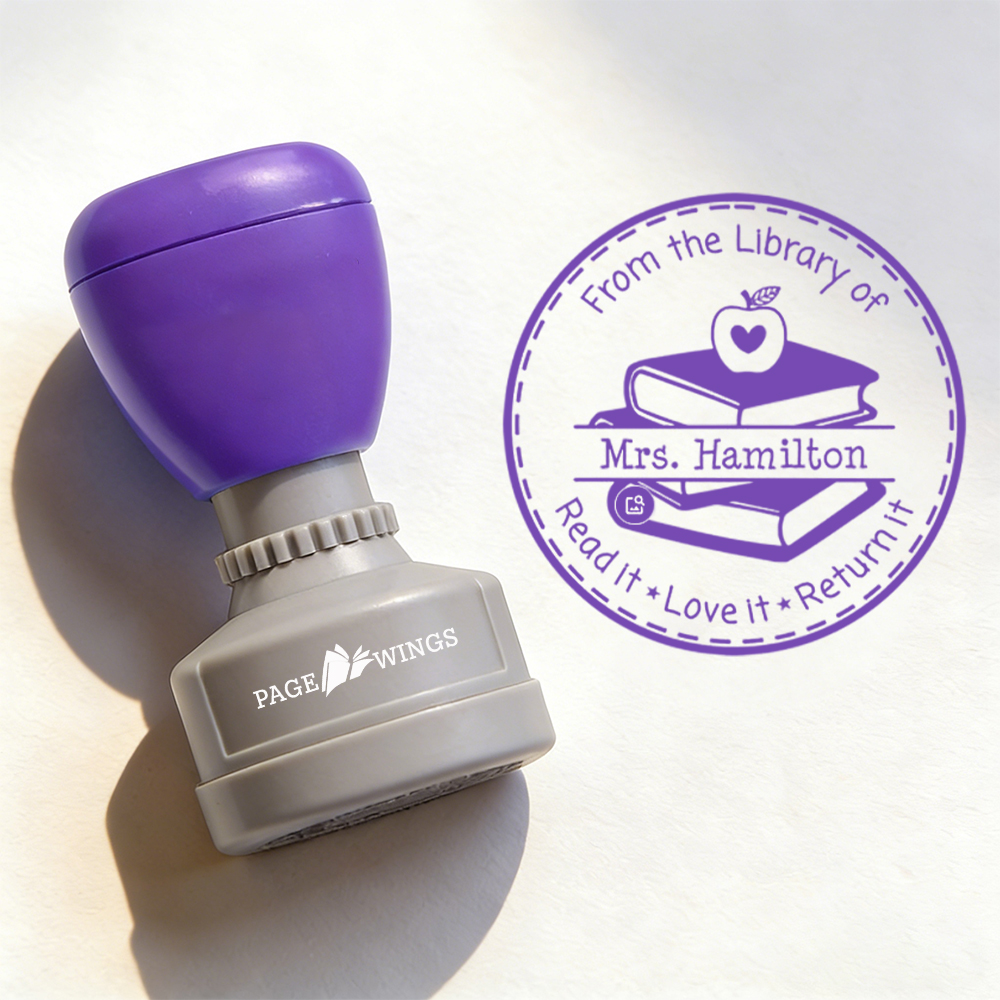 Pagewings Personalized Name Library   Stamp