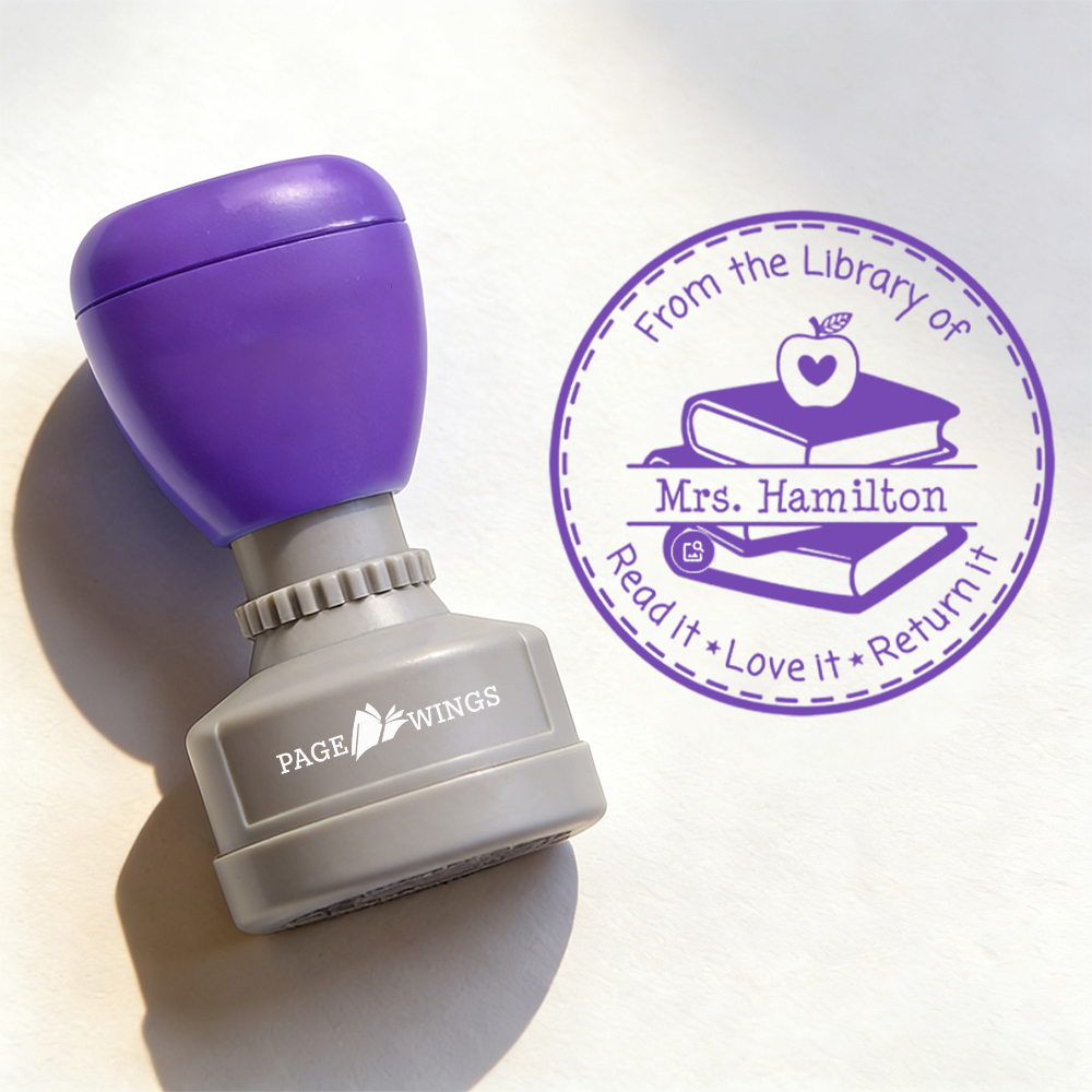 Pagewings Personalized Name Library Stamp