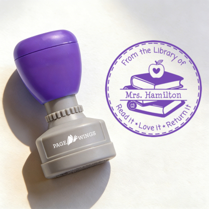Pagewings Personalized Name Library   Stamp