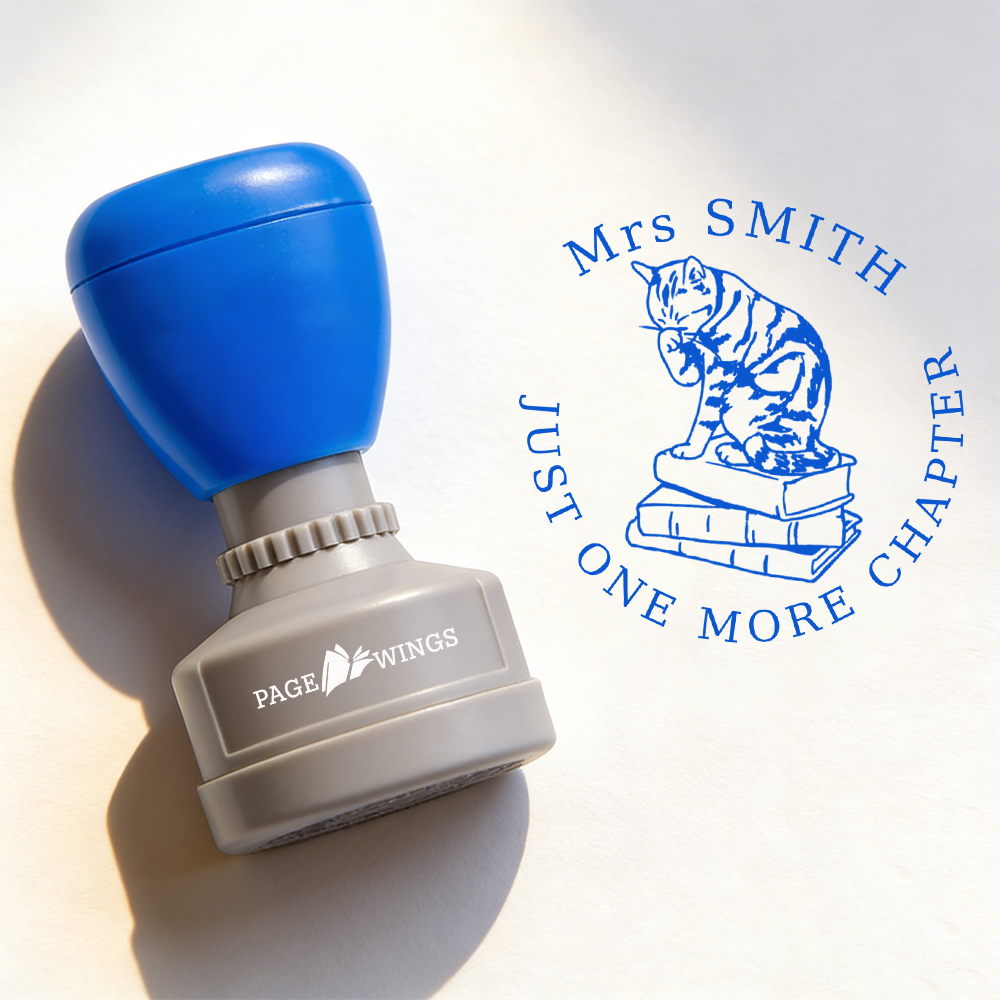 Pagewings Personalized Just One More Chapter Stamp