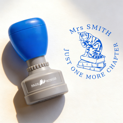 Pagewings Personalized Just One More Chapter Stamp