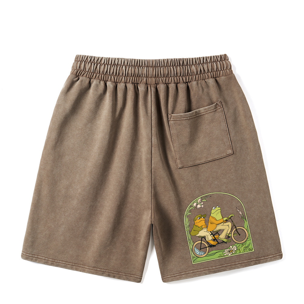 Pagewings Frog And Toad Book Vintage Unisex Washed Shorts