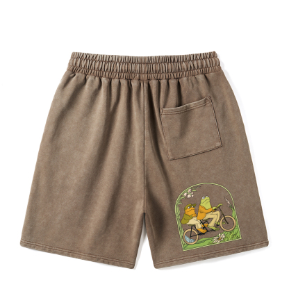 Pagewings Frog And Toad Book Vintage Unisex Washed Shorts
