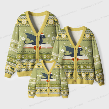Pagewings Book Dragon Unisex Ugly Cardigan Sweaters