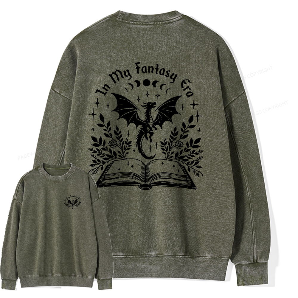 Pagewings In My Fantasy Era Unisex Washed Sweatshirt
