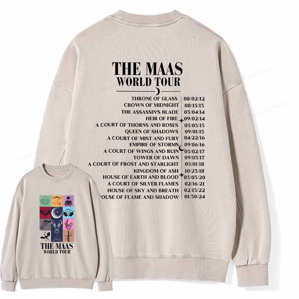 Pagewings Sarah J. Maas World Tour Comfort Colors tee Unisex Washed Sweatshirt