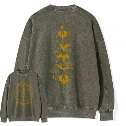 Pagewings The Thirteen Throne Of Glass Embroidered Unisex Washed Sweatshirt