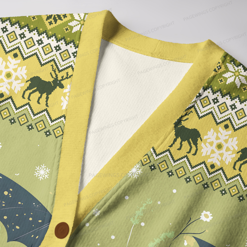 Pagewings Book Dragon Unisex Ugly Cardigan Sweaters