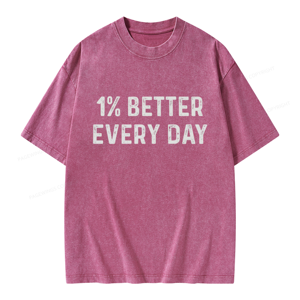 Pagewings 1% Better Every Day Unisex Washed T-shirt