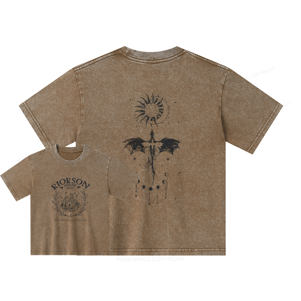 Pagewings Fourth Wing Unisex Kids Washed T-shirt