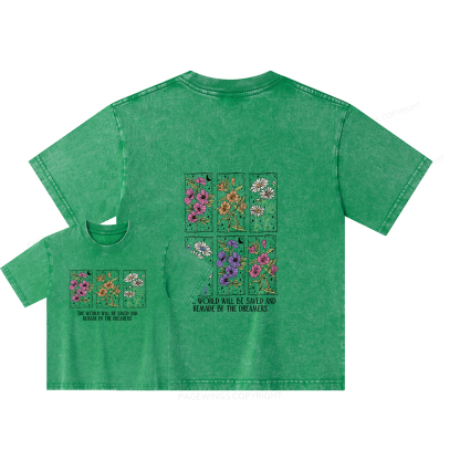 Pagewings The World Will Be Saved And Remade Unisex Kids Washed T-shirt
