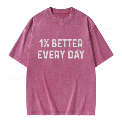 Pagewings 1% Better Every Day Unisex Washed T-shirt