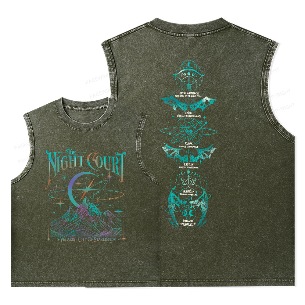 Pagewings The Night Court Unisex Washed Tank Top