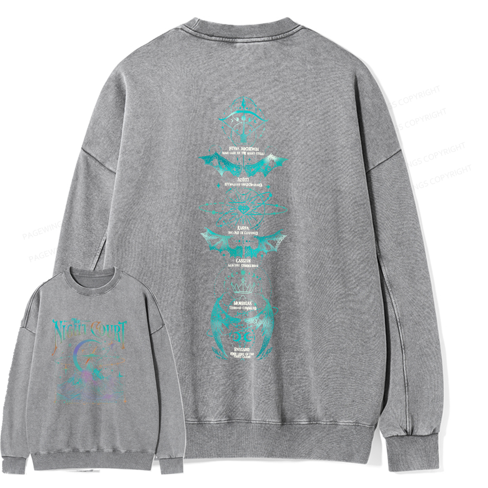 Pagewings The Night Court  Unisex Washed Sweatshirt
