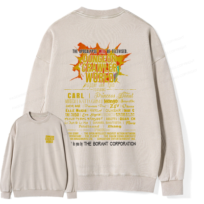 Pagewings Dungeon Crawler World Tour Unisex Washed Sweatshirt