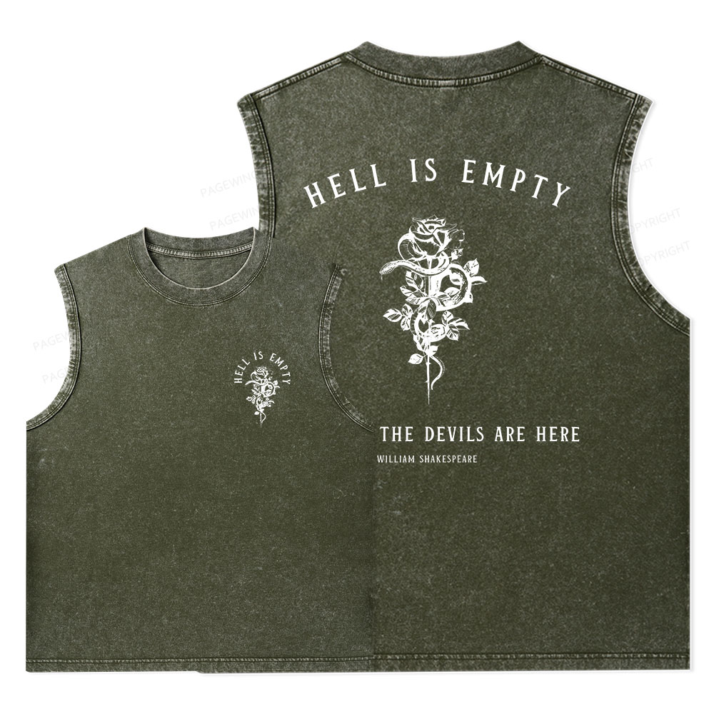Pagewings Hell Is Empty And All The Devils Are Here Unisex Washed Tank Top