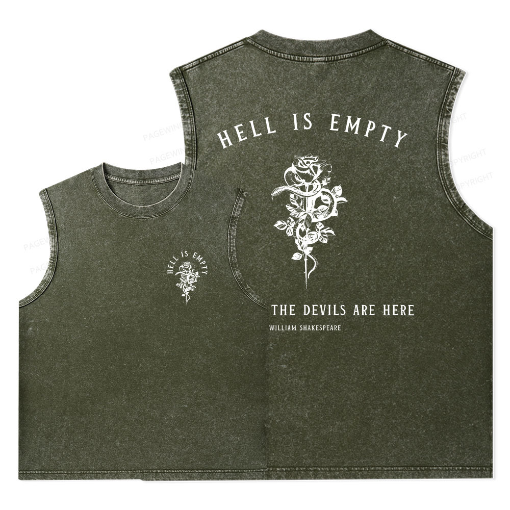 Pagewings Hell Is Empty And All The Devils Are Here Unisex Washed Tank Top