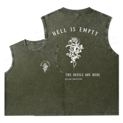 Pagewings Hell Is Empty And All The Devils Are Here Unisex Washed Tank Top