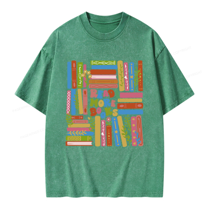 Pagewings Read More Books Unisex Washed T-shirt
