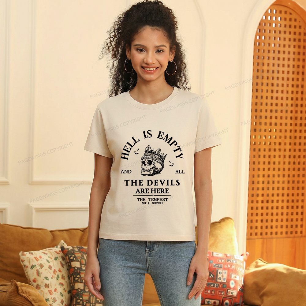 Pagewings Hell Is Empty And All The Devils Are Here Women's Washed T-shirt