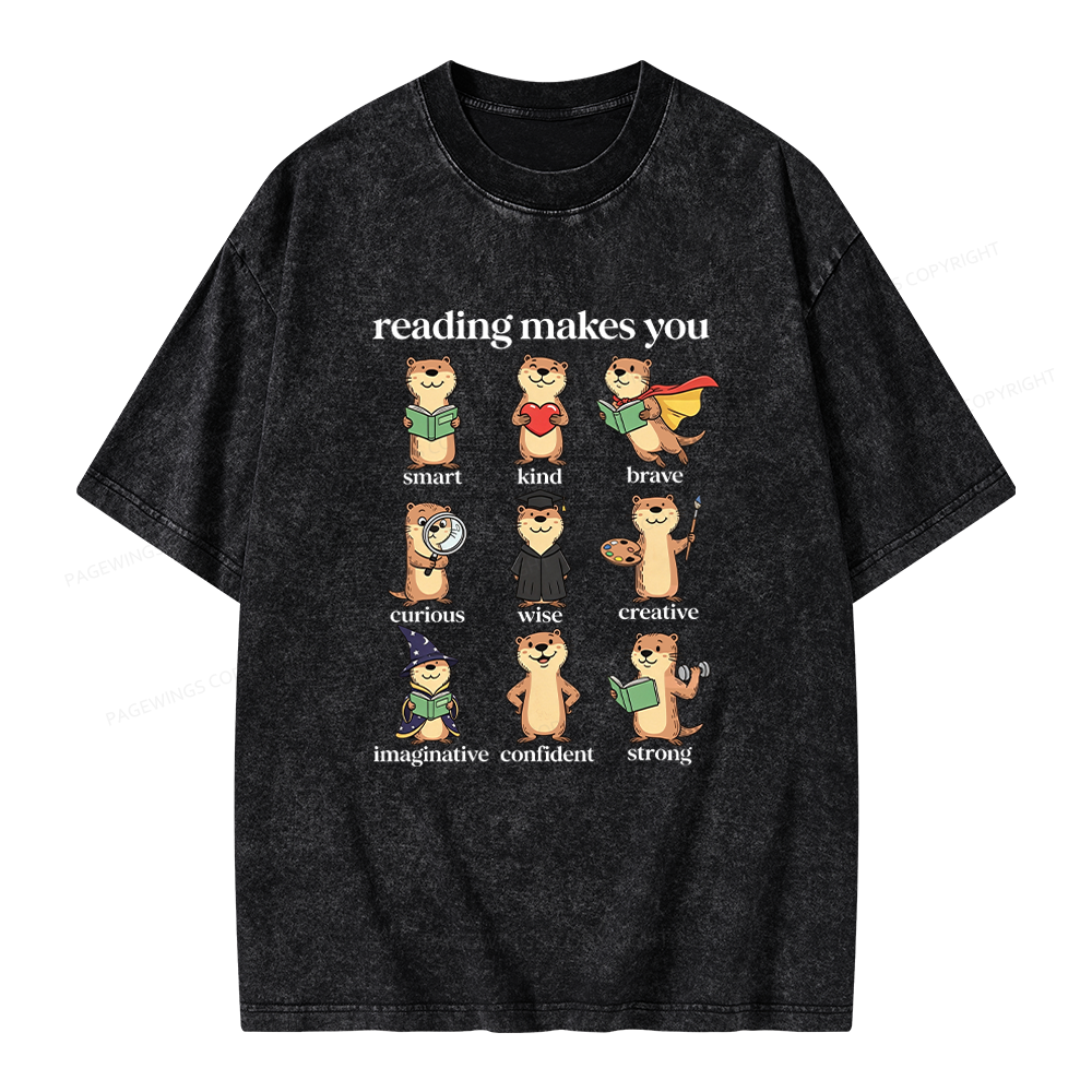Pagewings Elementary Reading Unisex Washed T-shirt
