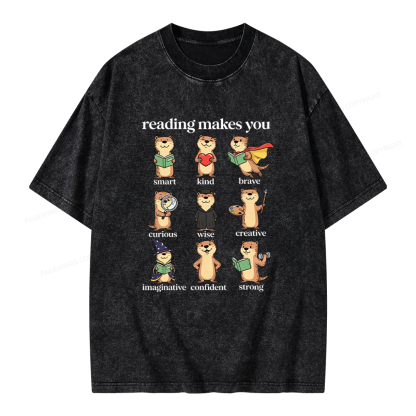 Pagewings Elementary Reading Unisex Washed T-shirt