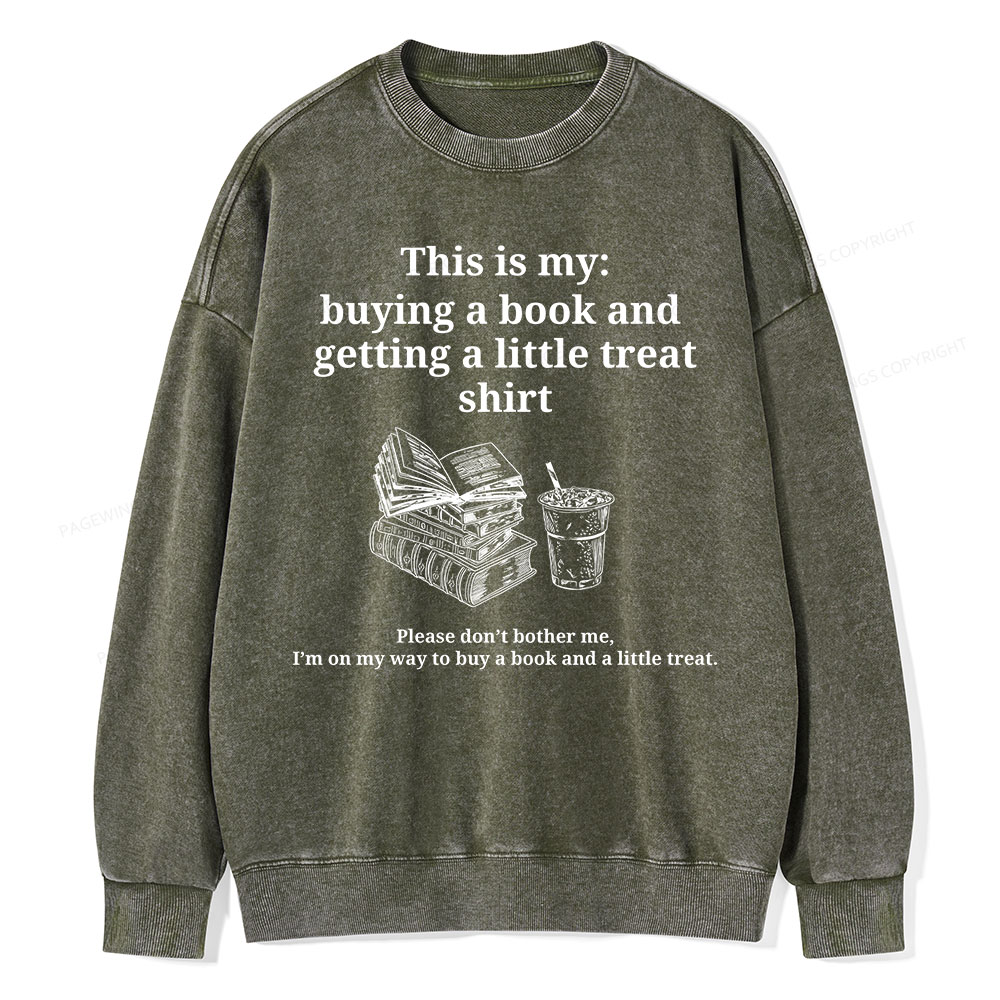 Pagewings Buying a book and getting a little treat Unisex Washed Sweatshirt