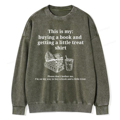 Pagewings Buying a book and getting a little treat Unisex Washed Sweatshirt