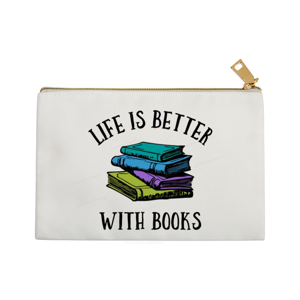 Pagewings Life's Better With Books Pouch