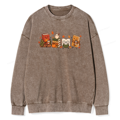 Pagewings Cozy Book Lover Unisex Washed Sweatshirt