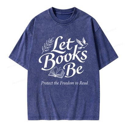Pagewings Let Books Be Unisex Washed T-shirt