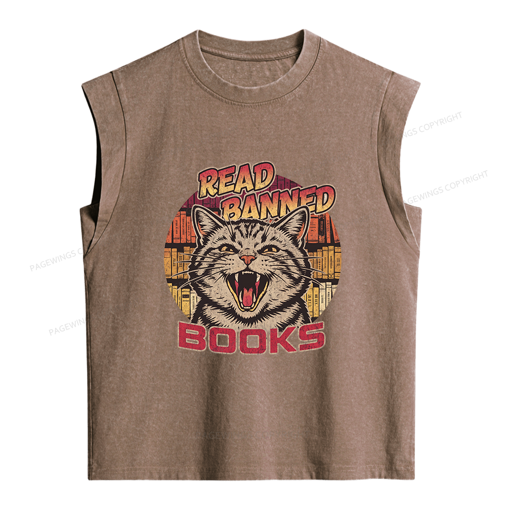 Pagewings Read Banned Books Women's Washed Tank Top
