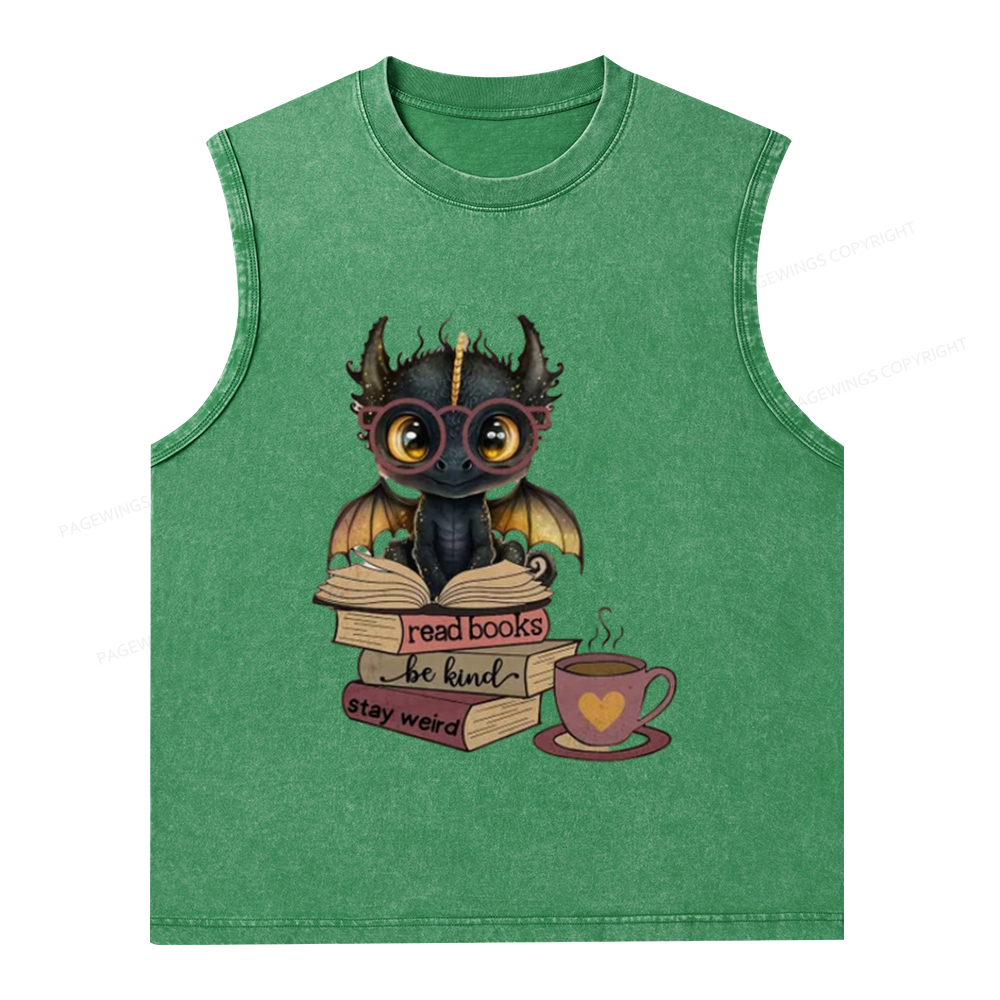 Pagewings Fourth Wing Dargon Unisex Washed Tank Top