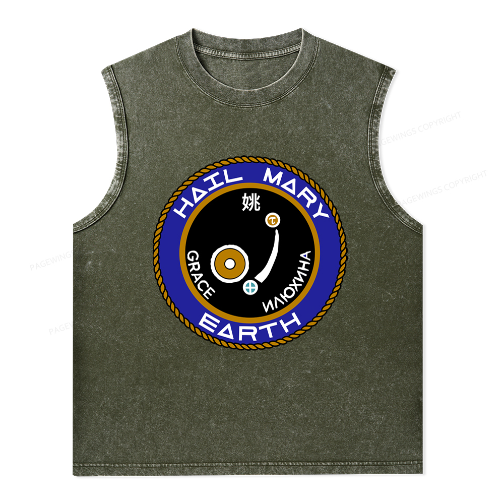Pagewings Mission Patch Unisex Washed Tank Top