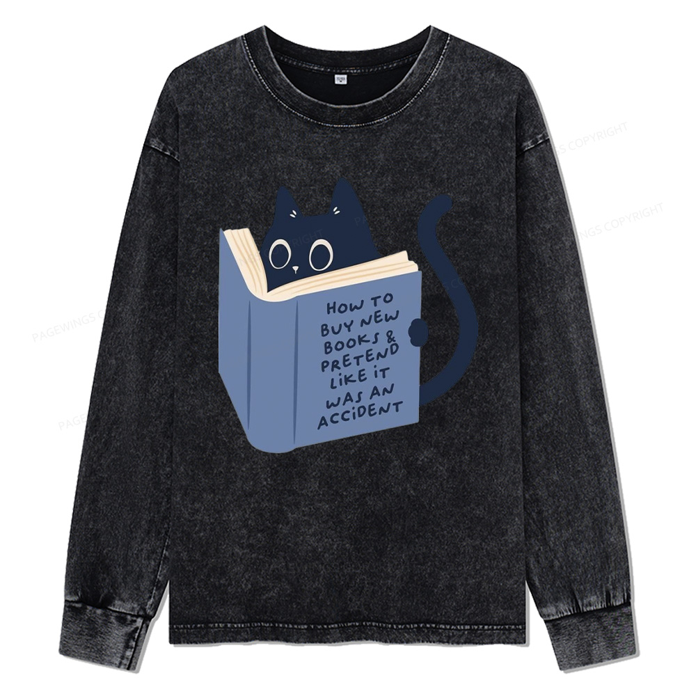 Pagewings How To Buy New Books Unisex Washed Long Sleeve T-shirt