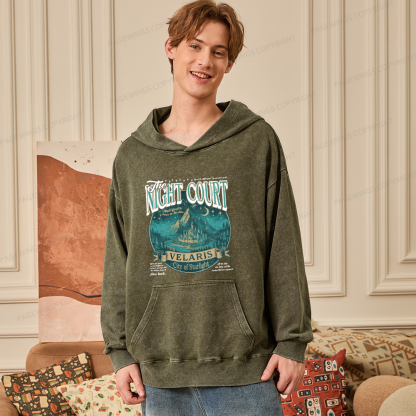 Pagewings The Night Court Unisex Washed Hoodie
