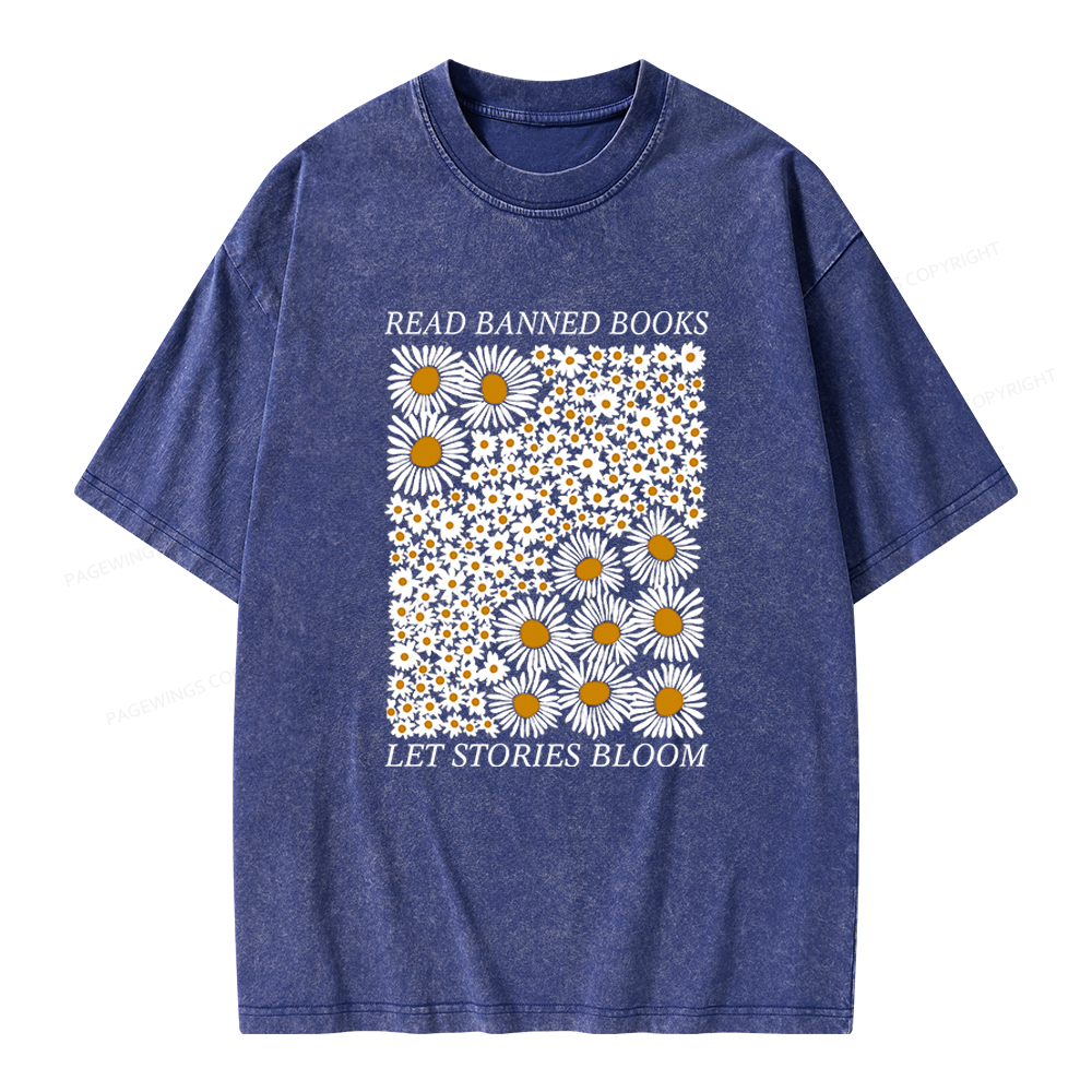Pagewings Read Banned Books Unisex Washed T-shirt