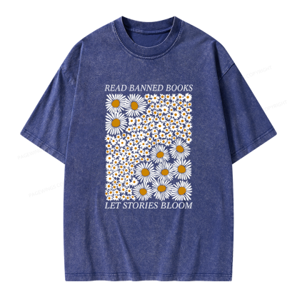 Pagewings Read Banned Books Unisex Washed T-shirt