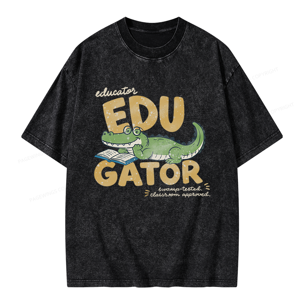 Pagewings Retro Alligator Unisex Washed T-shirt