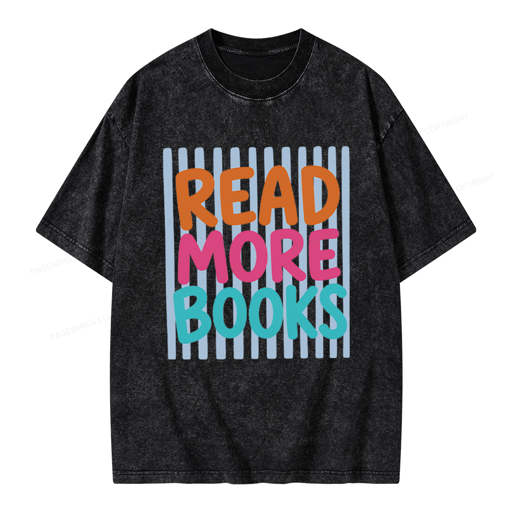 Pagewings Read More Books Unisex Washed T-shirt