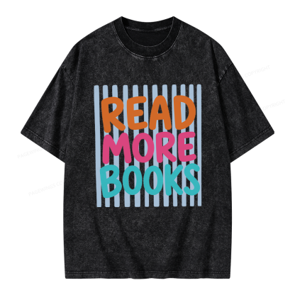 Pagewings Read More Books Unisex Washed T-shirt