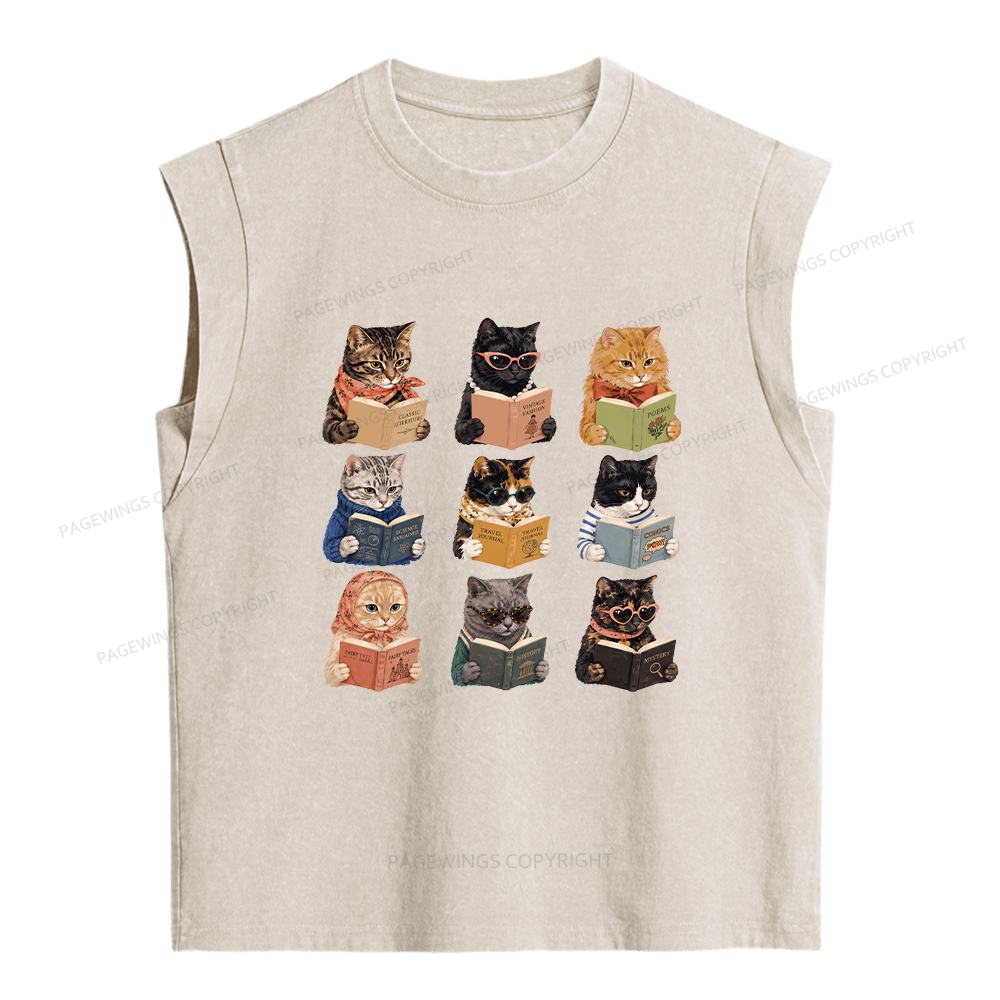 Pagewings Fashion Book Lover Women's Washed Tank Top