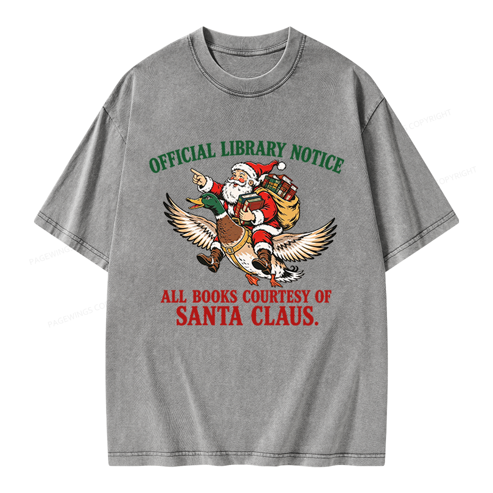 Pagewings Official Library Notice Unisex Washed T-shirt