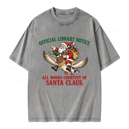 Pagewings Official Library Notice Unisex Washed T-shirt