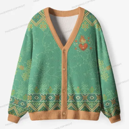 Pagewings Fireheart Unisex Ugly Cardigan Sweaters