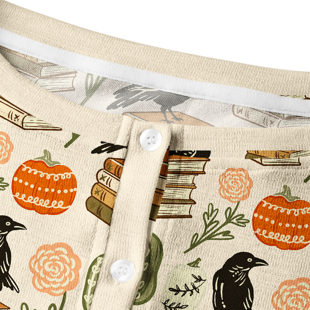 Pagewings Halloween Bookish Crew Neck Cardigan Sweaters
