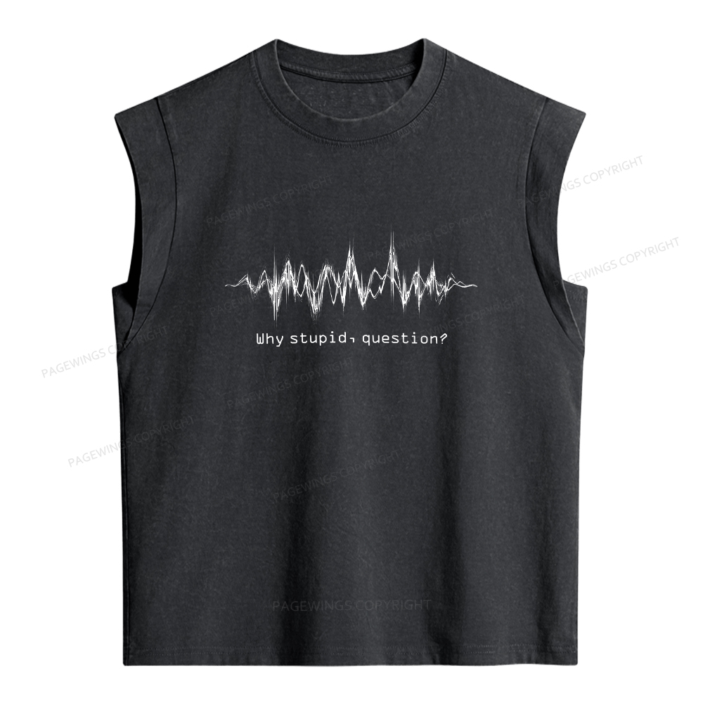 Pagewings Why Stupid Question Women's Washed Tank Top