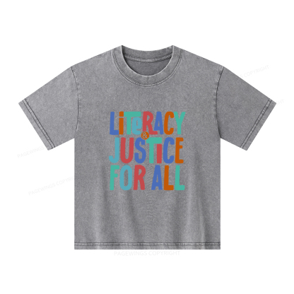 Pagewings Reading Shirt, Book Club Shirt Unisex Kids Washed T-shirt