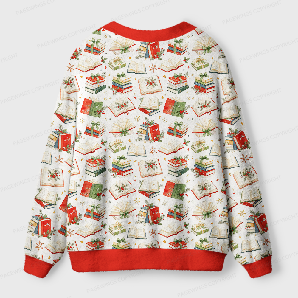 Pagewings Christmas Bookish Light Knit Unisex Cardigan Sweaters